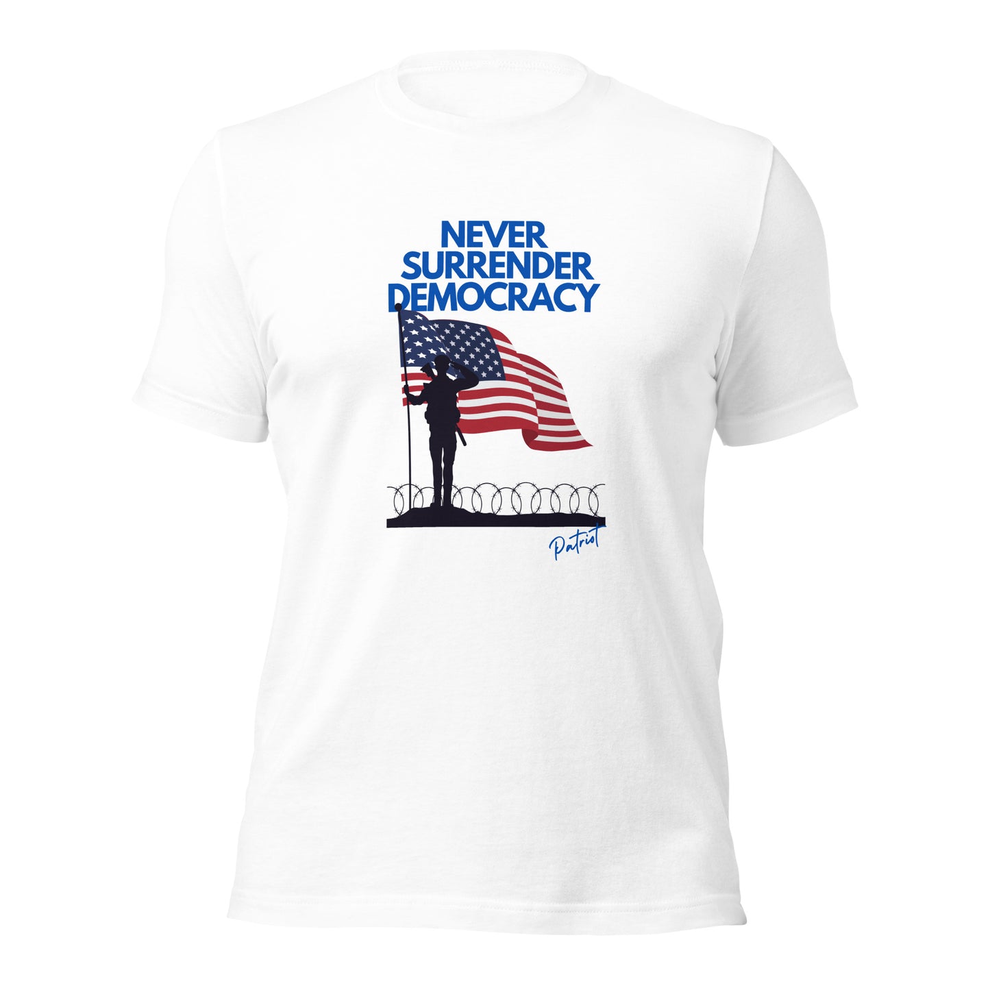Unisex staple eco t-shirt Never Surrender Democracy