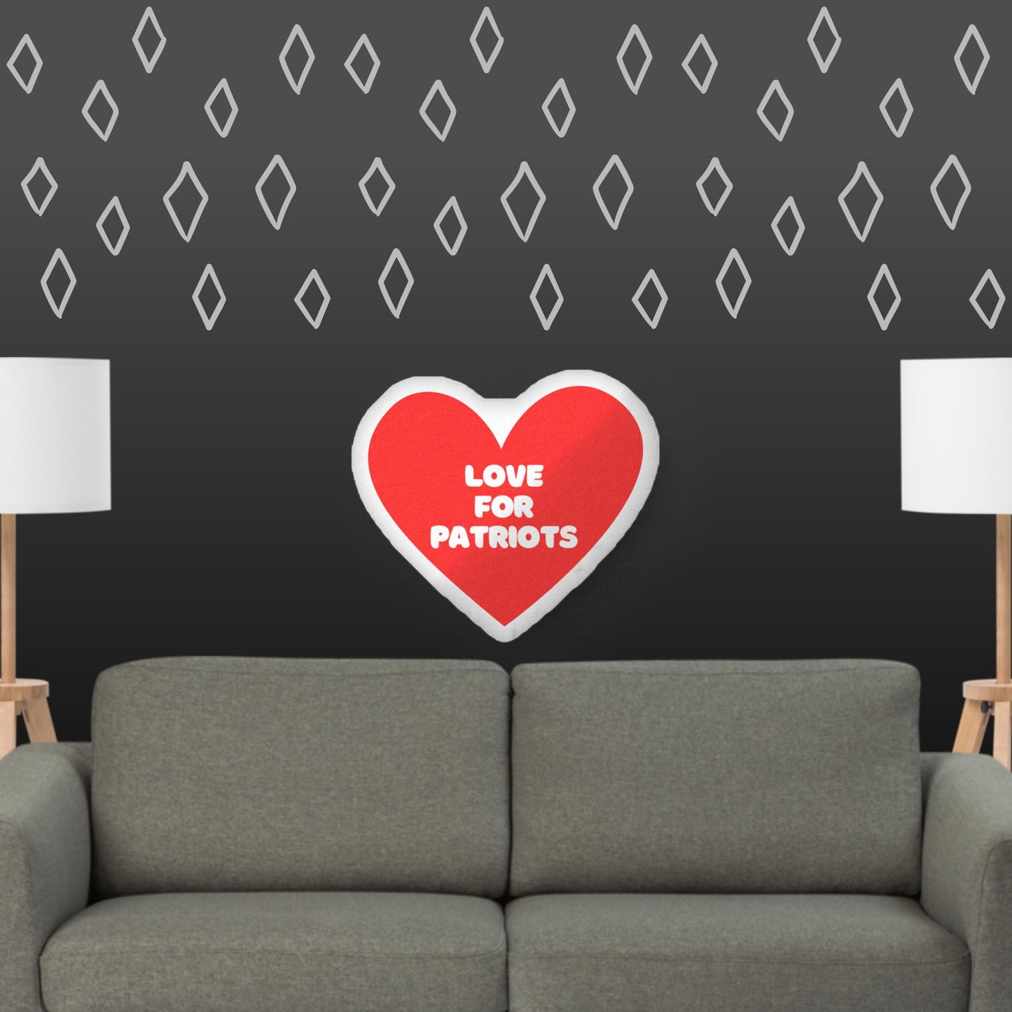 Red Heart-shaped pillow Love for PATRIOTS