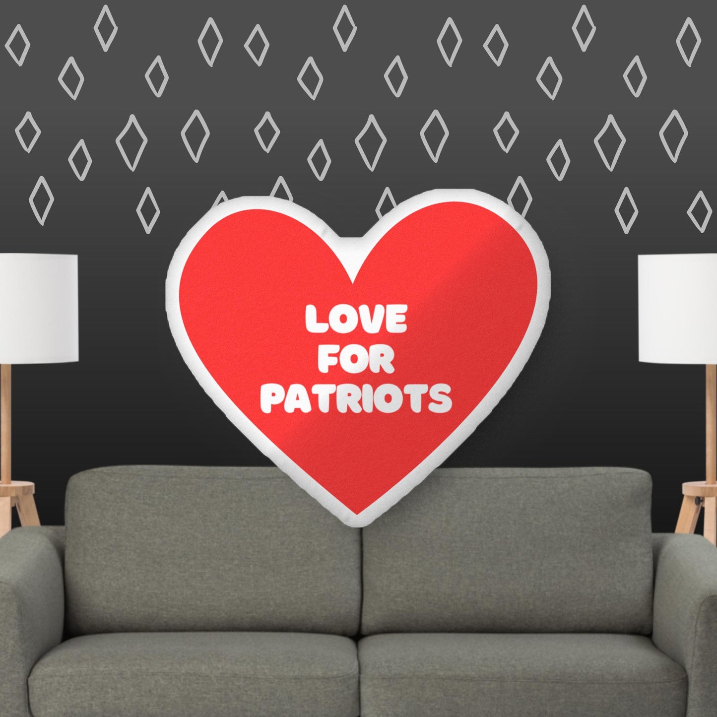 Red Heart-shaped pillow Love for PATRIOTS