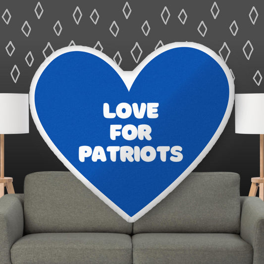 Blue Heart-shaped pillow Love for PATRIOTS