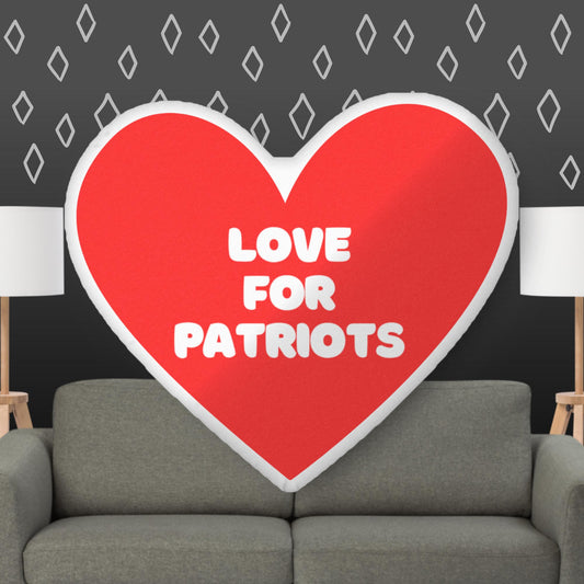 Red Heart-shaped pillow Love for PATRIOTS