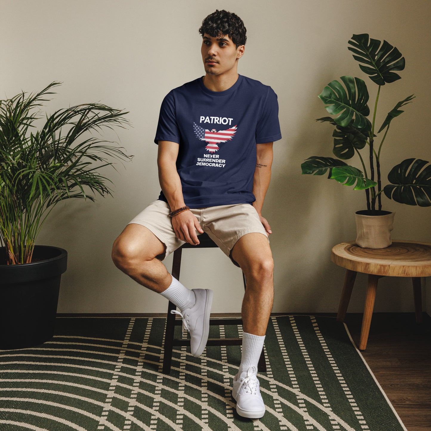 Unisex staple eco t-shirt NEVER SURRENDER DEMOCRACY