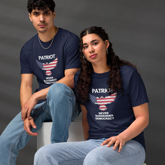 Unisex staple eco t-shirt NEVER SURRENDER DEMOCRACY