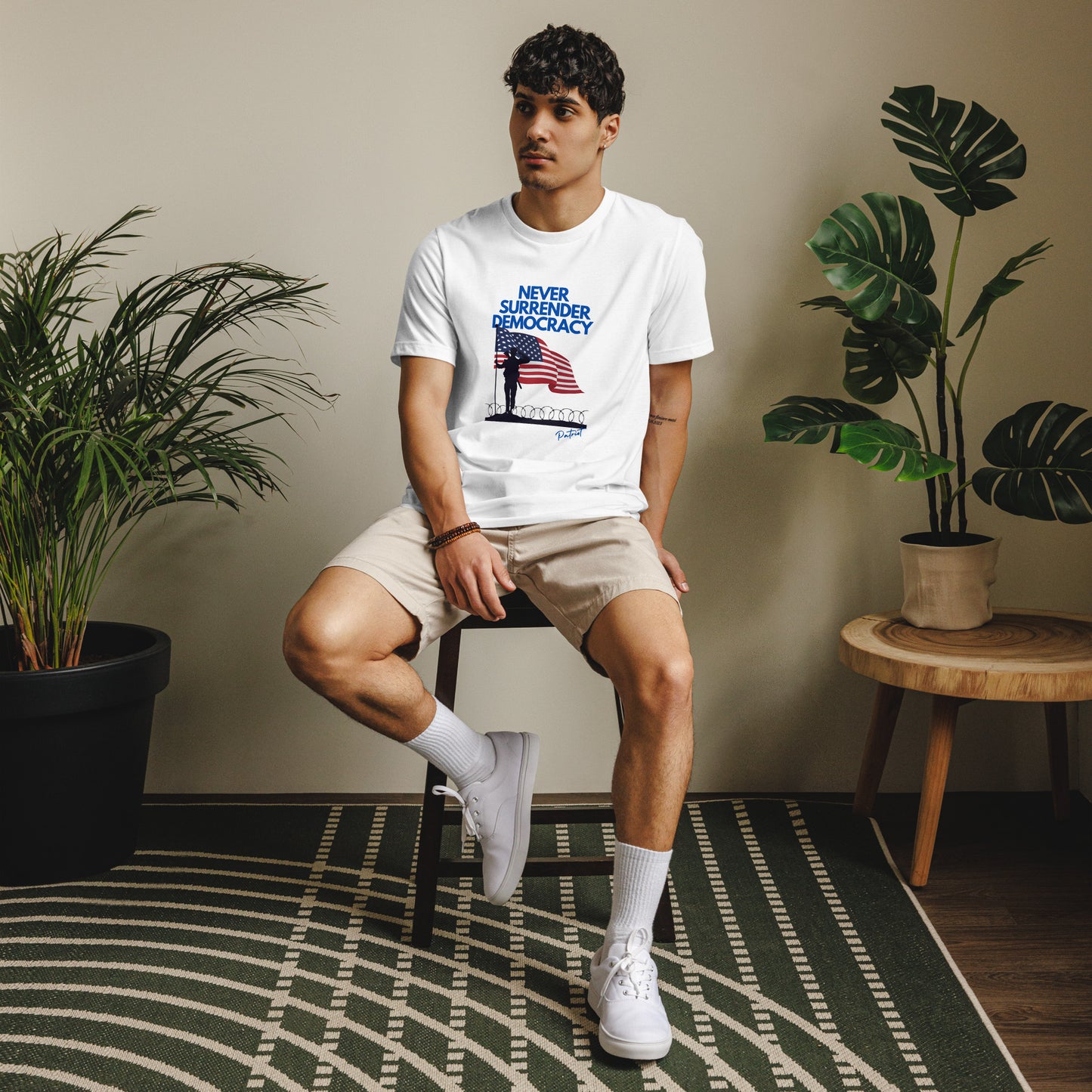 Unisex staple eco t-shirt Never Surrender Democracy