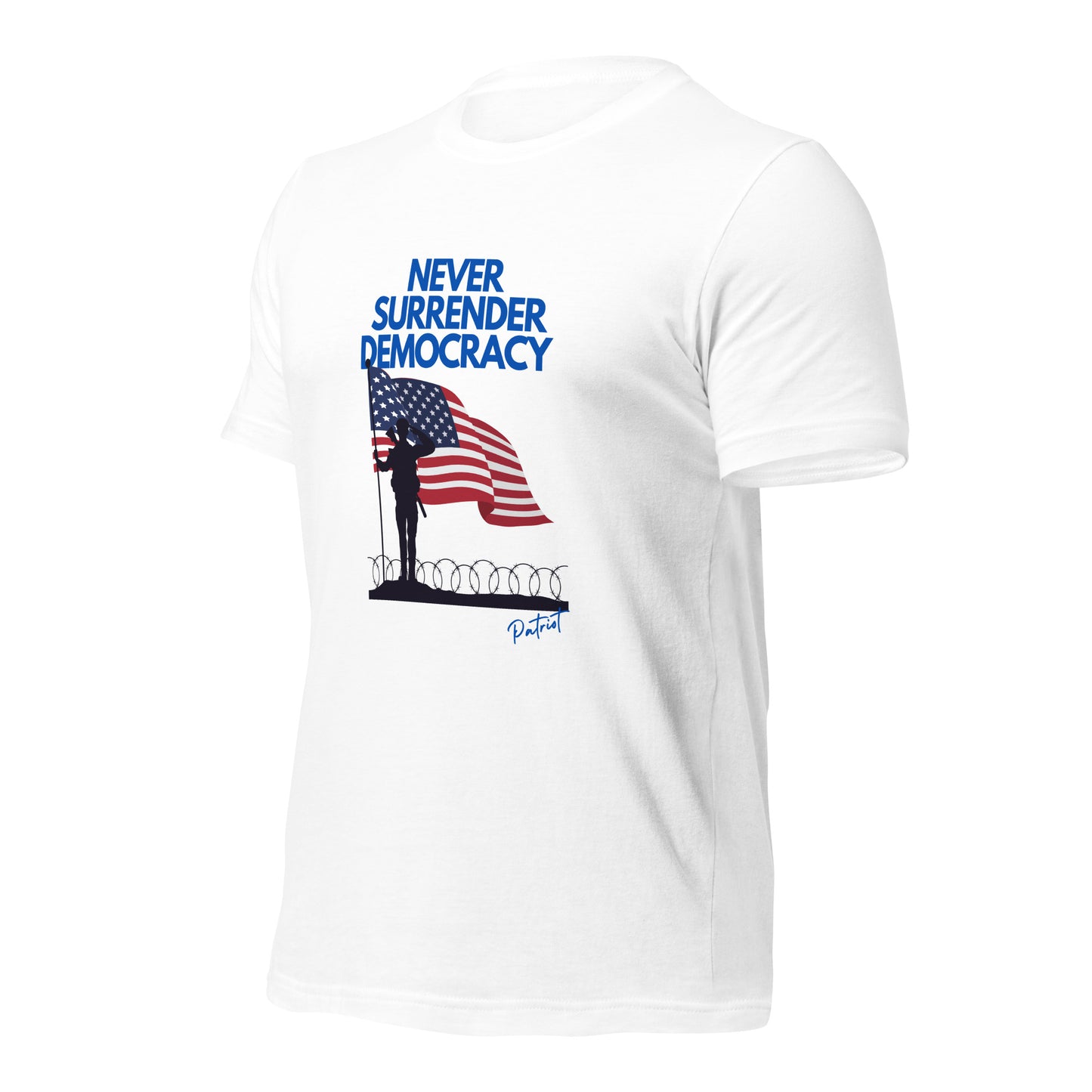 Unisex staple eco t-shirt Never Surrender Democracy
