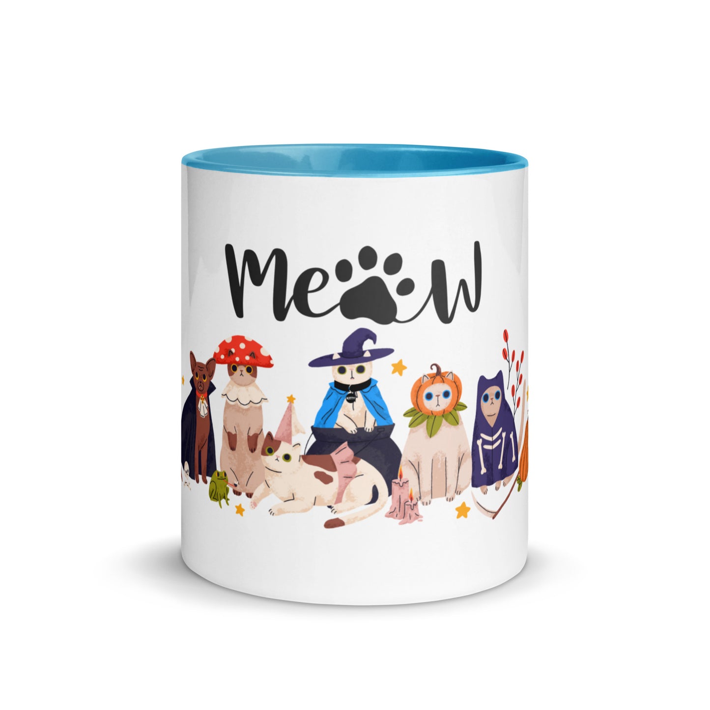 CUP-OF-JOE with Color Inside Holloween Cats MEOW