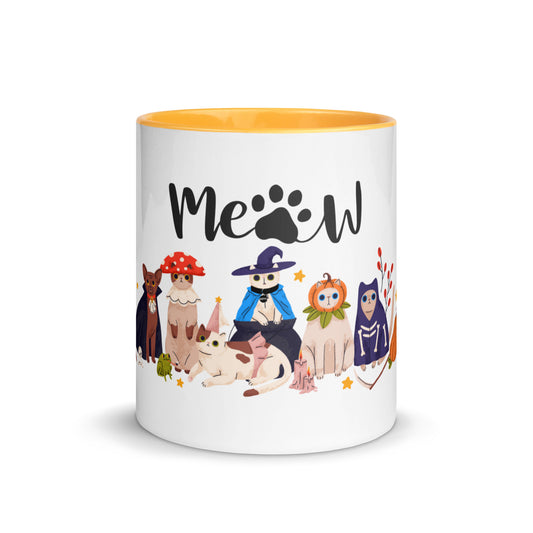 CUP-OF-JOE with Color Inside Holloween Cats MEOW