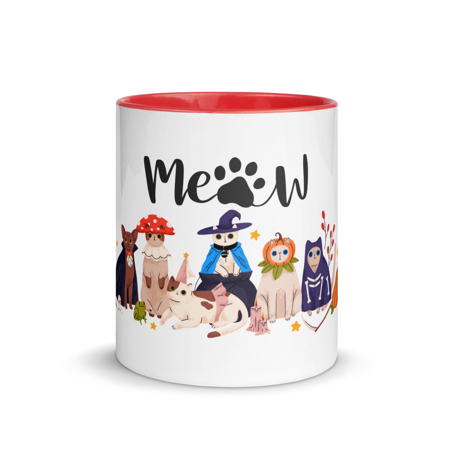 CUP-OF-JOE with Color Inside Holloween Cats MEOW